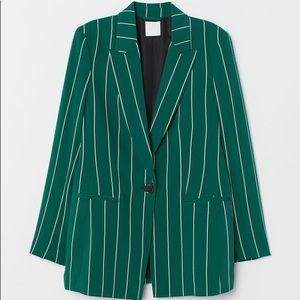 H&M Green Pin Stripped Blazer 8